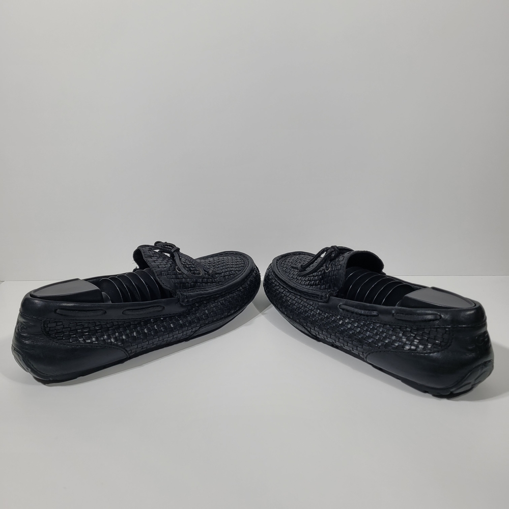 UGG Men’s Black Woven Leather Slip-On Loafers - Picture 9 of 16